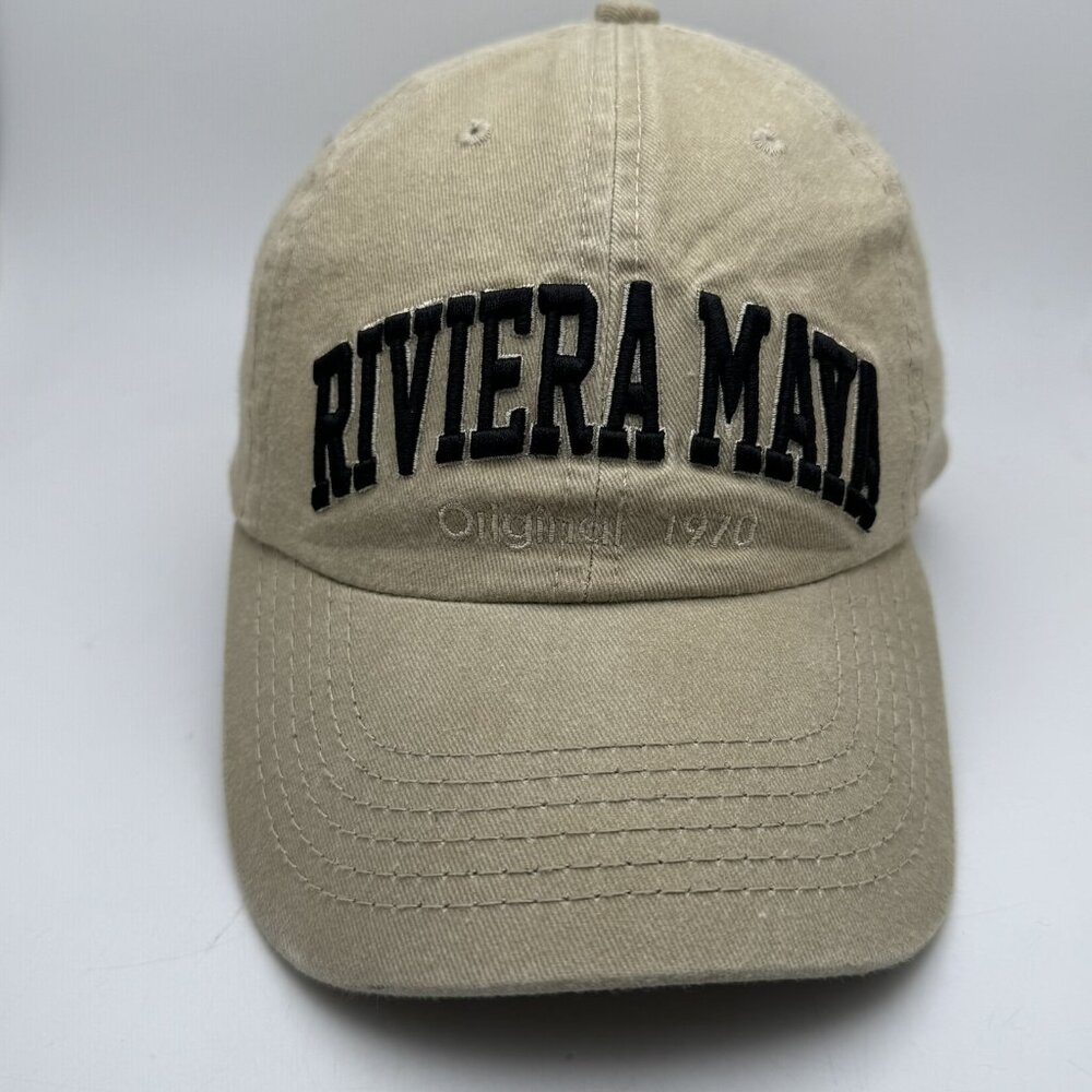 Robin Ruth Riviera Maya Baseball Cap Hat Original 1970 Khaki Cotton Adjustable